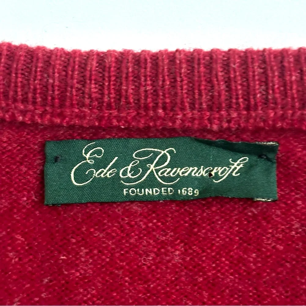 Ede & Ravenscroft 100% New Lambswool Sweater Vest Red Size Large